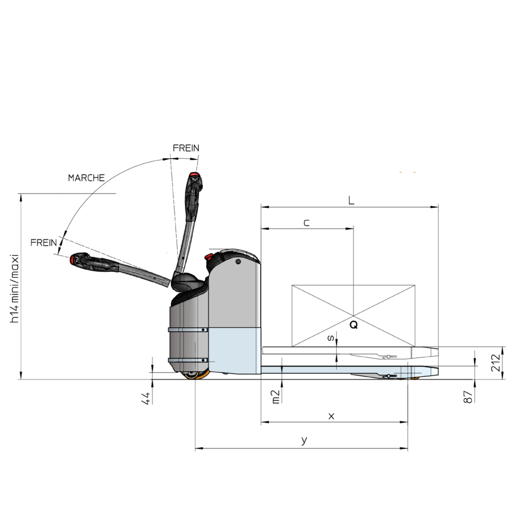 Schéma encombrement vue de côté