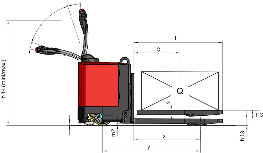 Schéma encombrement vue de côté