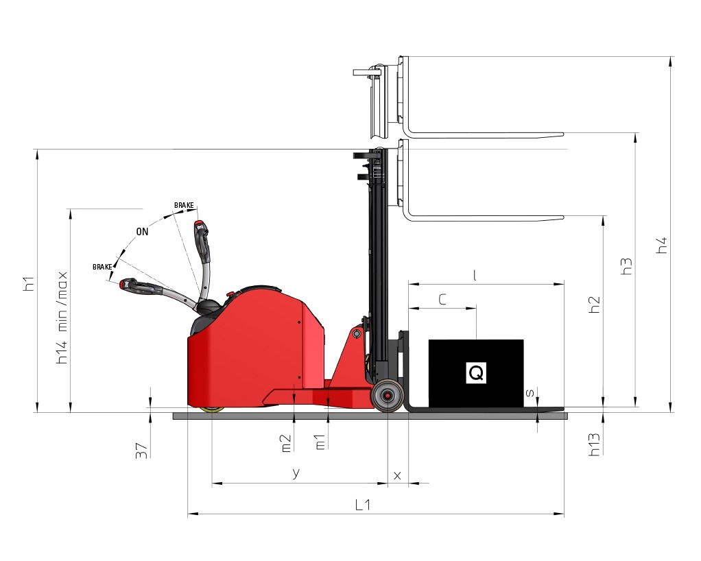 Schéma encombrement vue de côté