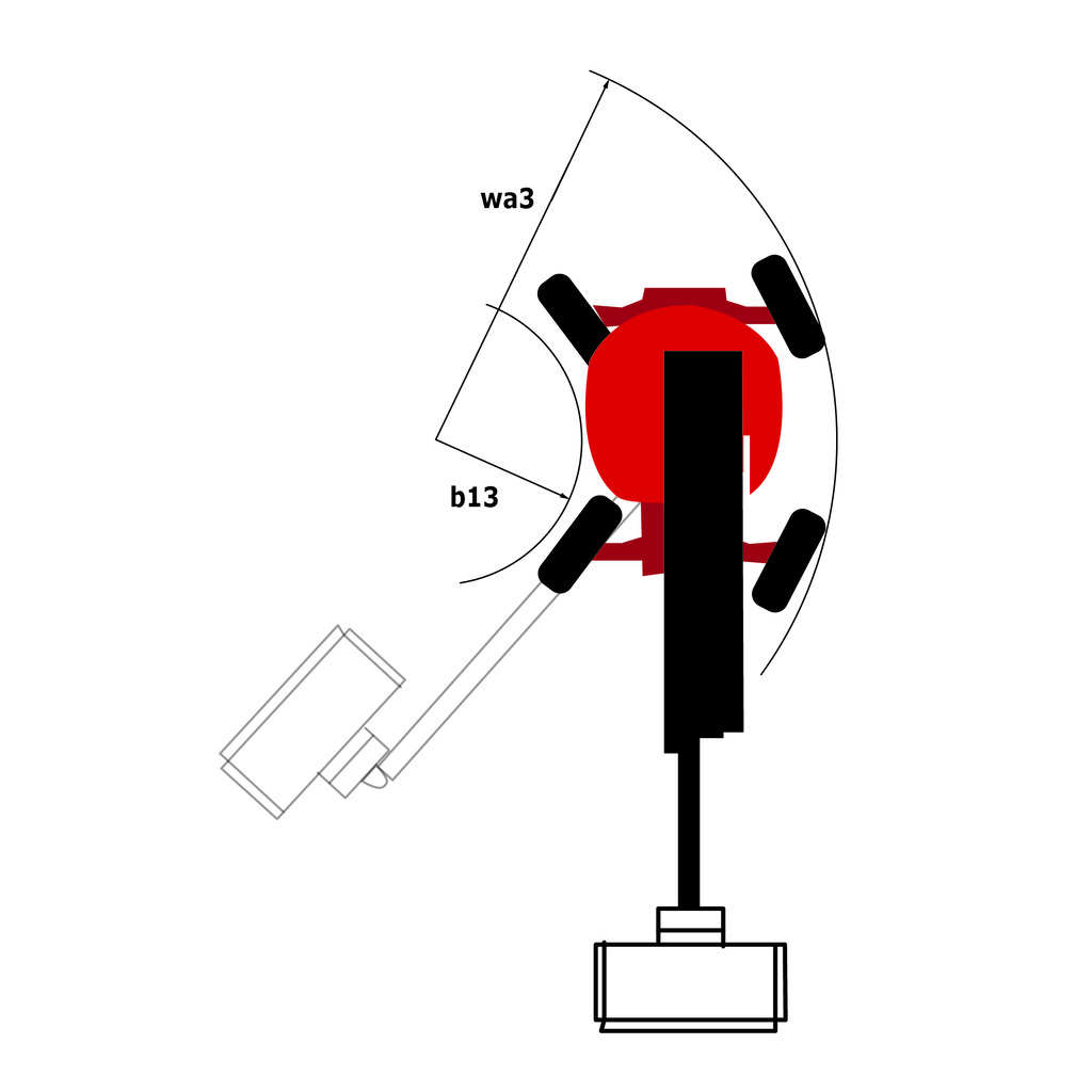 Schéma encombrement vue du dessus