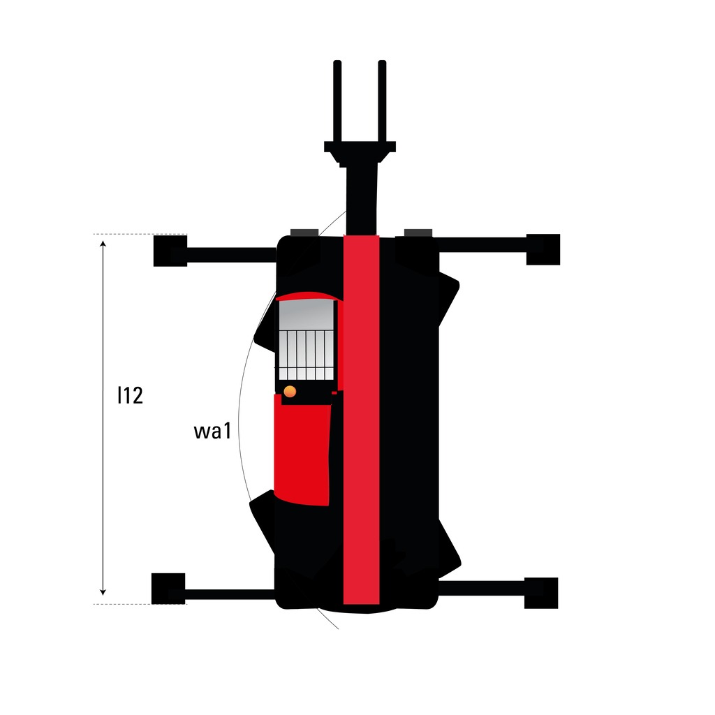 Schéma encombrement vue du dessus