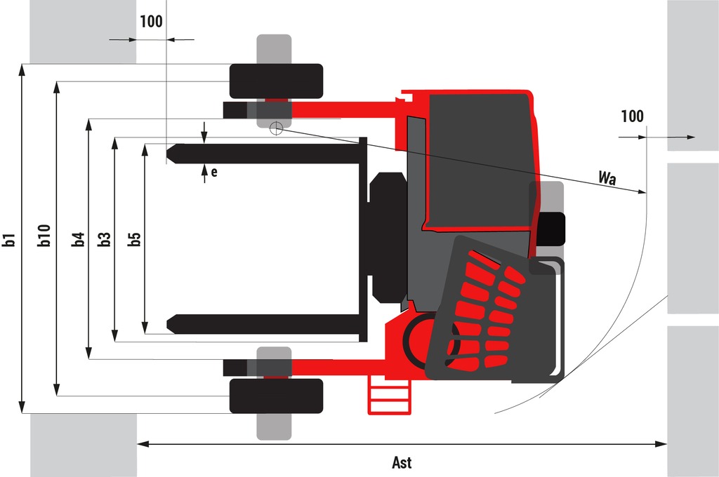 Schéma encombrement vue du dessus