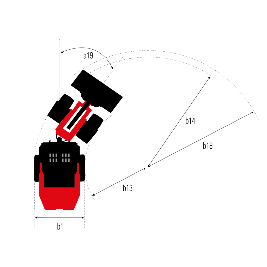 Schéma encombrement vue du dessus