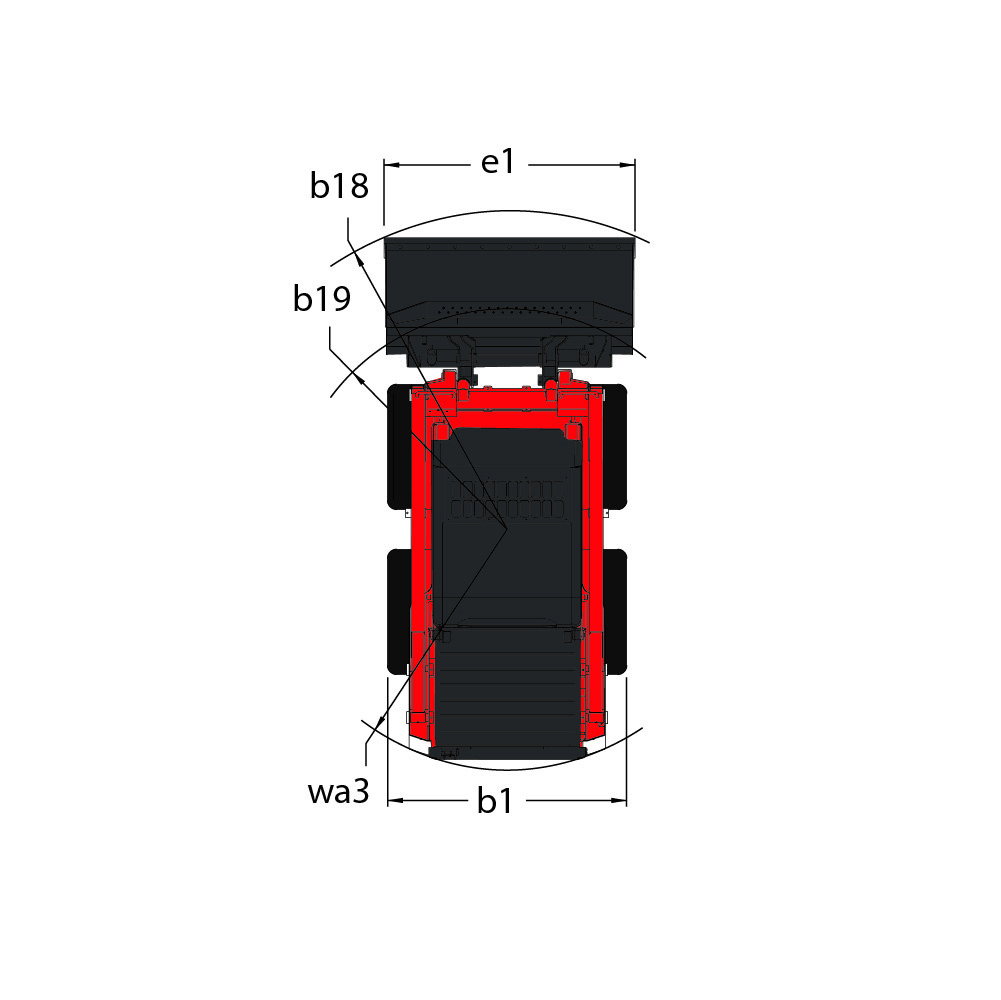 Schéma encombrement vue du dessus