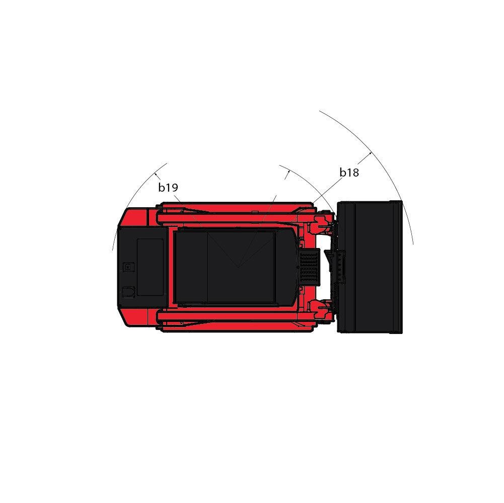 Schéma encombrement vue du dessus