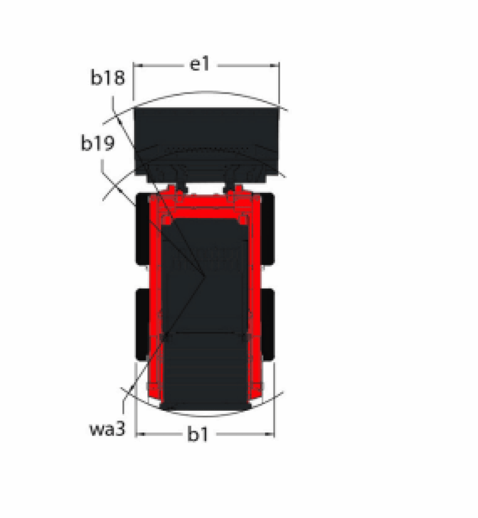 Schéma encombrement vue du dessus