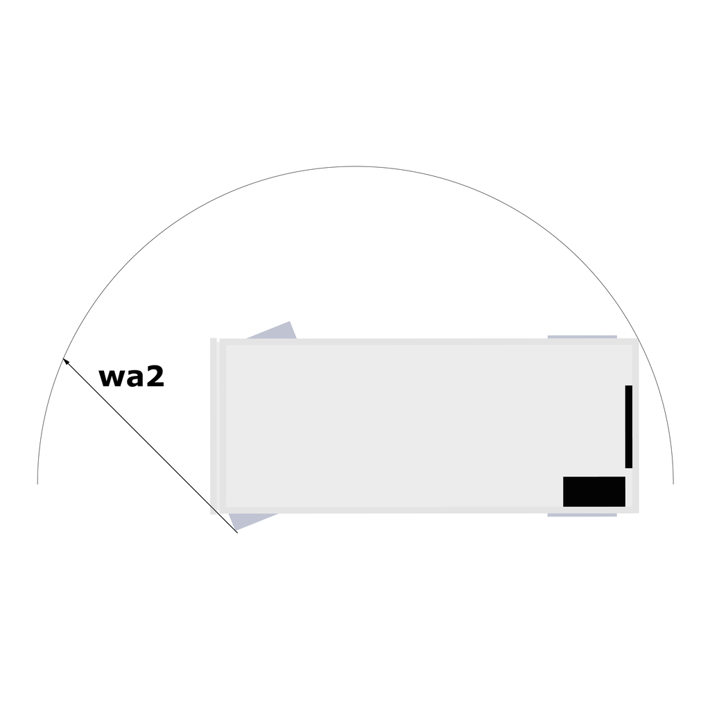 Schéma encombrement vue du dessus