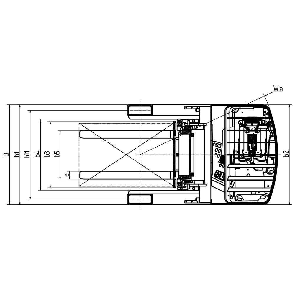 Schéma encombrement vue du dessus