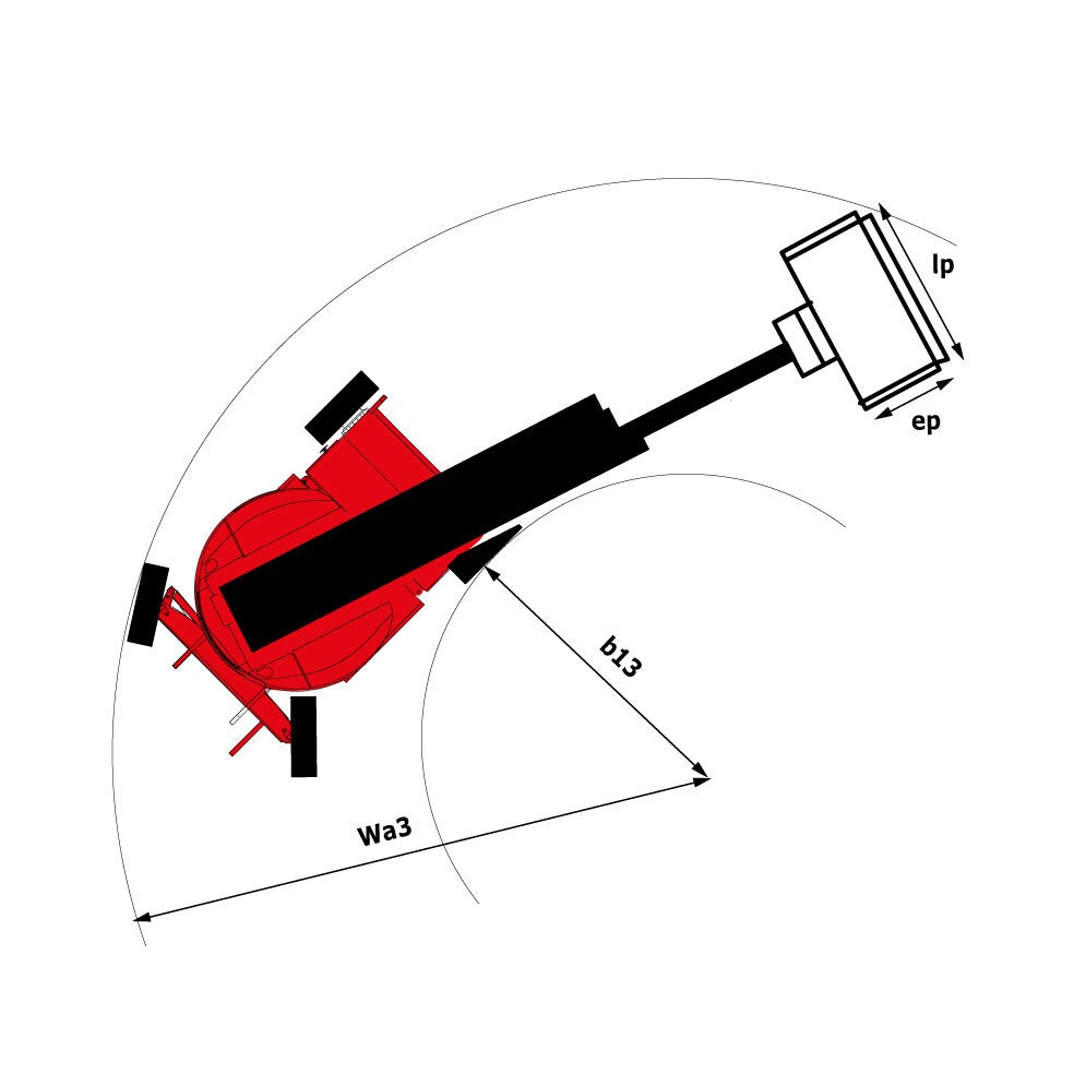 Schéma encombrement vue du dessus