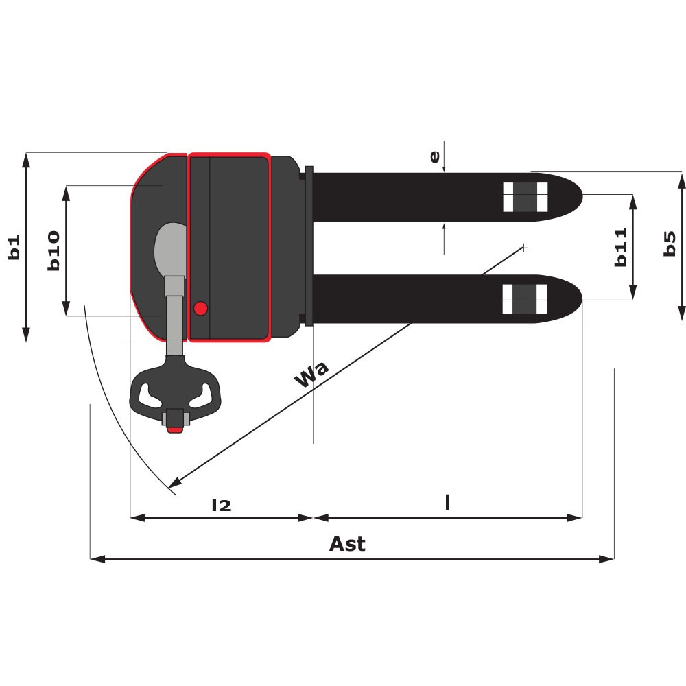 Schéma encombrement vue du dessus