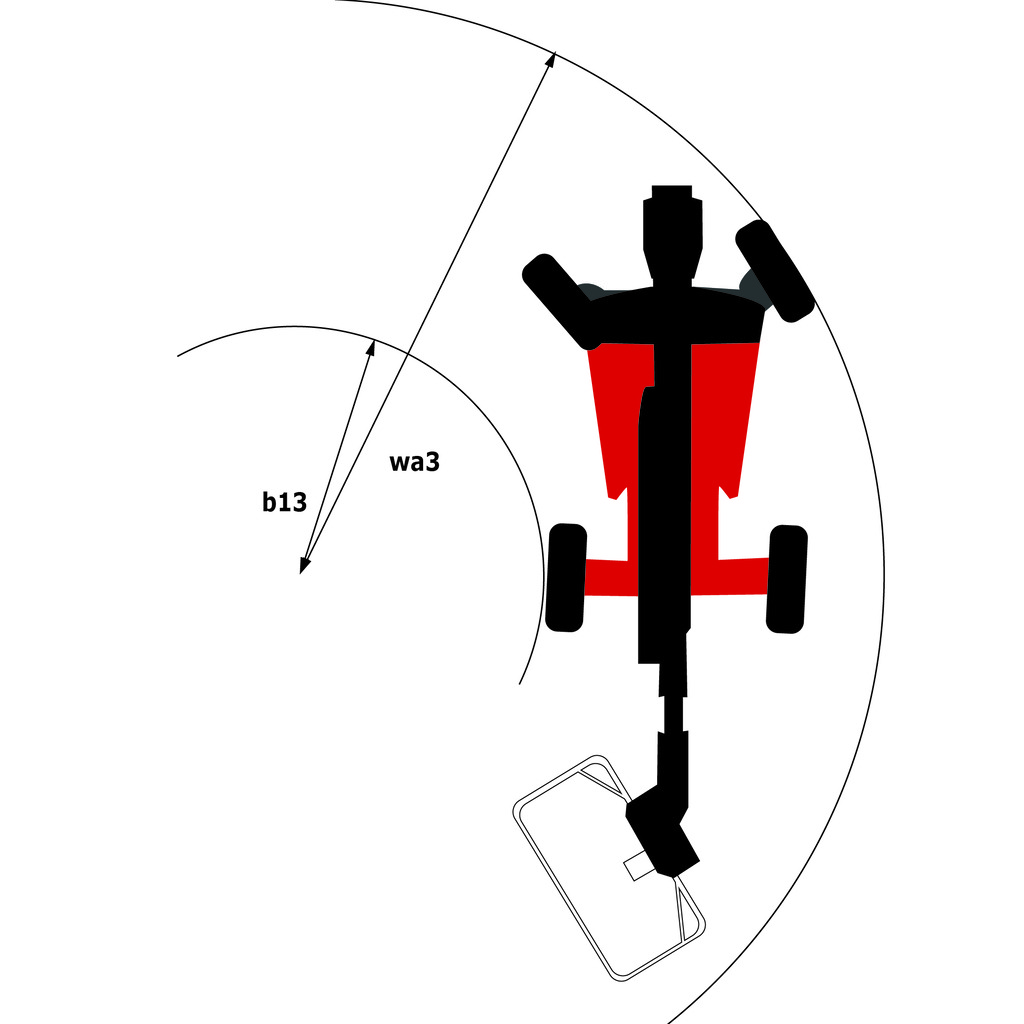 Schéma encombrement vue du dessus