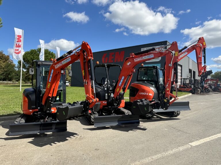 Gamme de mini pelles Kubota à la location